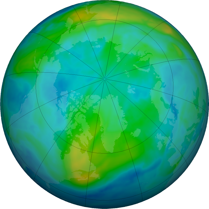 Arctic ozone map for 18 October 2018